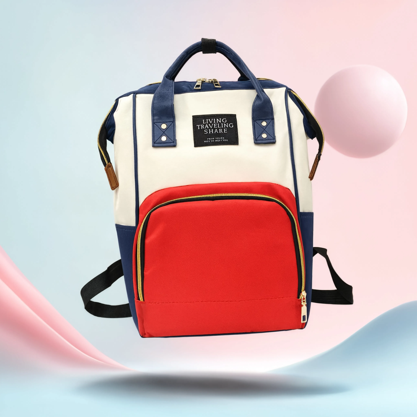 Multi-Function Diaper Bag for On-the-Go Parents 8806BG-Wred