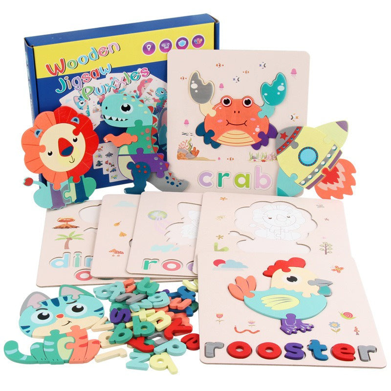 English letter recognition wooden puzzles