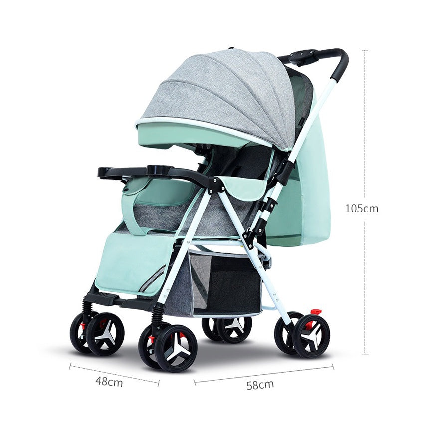 Two-way Implementation Cartoon ear Full Roof White Tube-3 Edition Baby Stroller HW10A