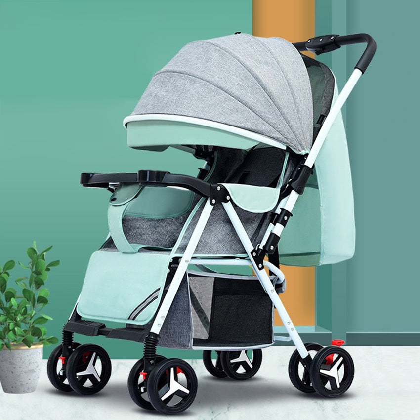 Two-way Implementation Cartoon ear Full Roof White Tube-3 Edition Baby Stroller HW10A