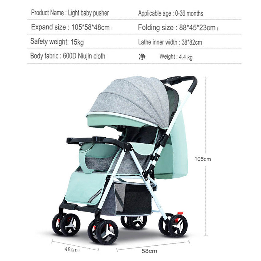 Extreme Two-Way Vertebral Line Full Roof White Tube-3 Edition Baby Stroller