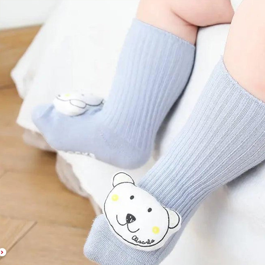 Newborn three-dimensional cartoon doll baby socks XS 0-6 months