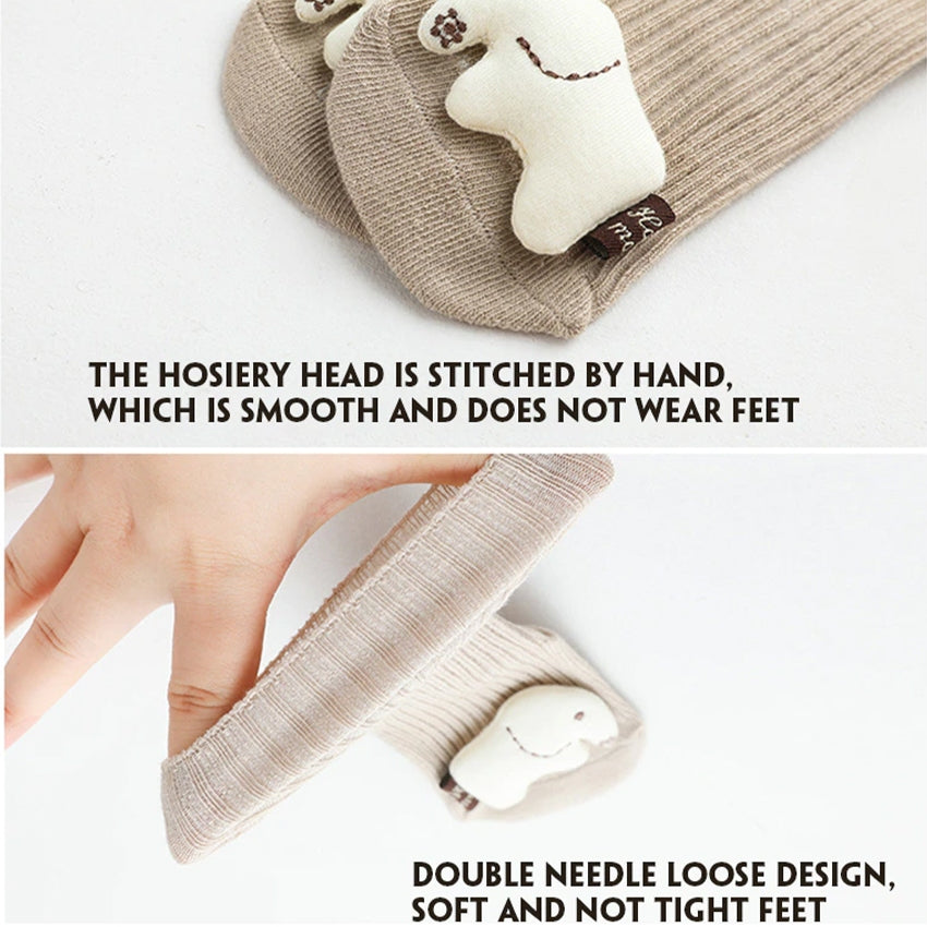 Newborn three-dimensional cartoon doll baby socks XS 0-6 months