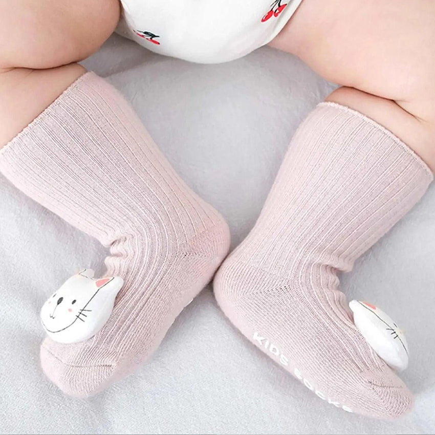 Newborn three-dimensional cartoon doll baby socks XS 0-6 months